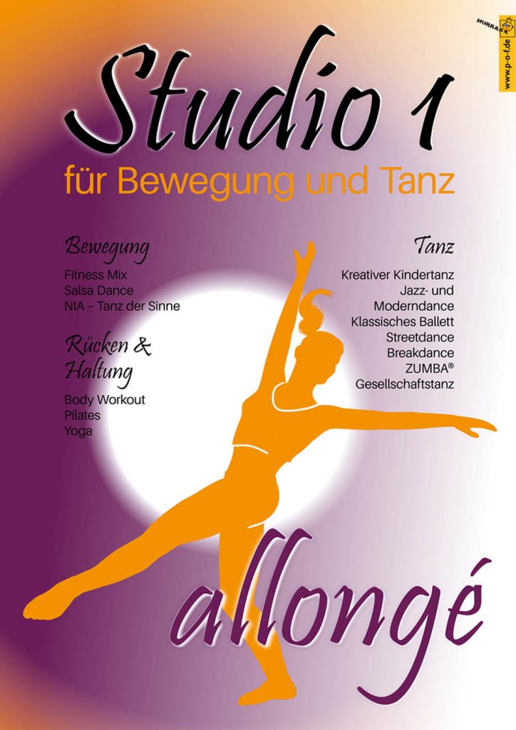 Allongé Tanzstudio Werbung für den Innenbereich